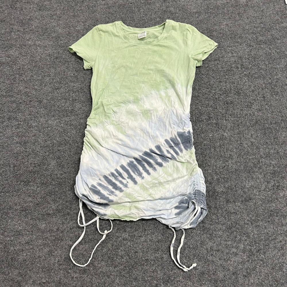 Pink Victoria's Secret Dress Womens Size S Green Tie Dye Ruched Side Mini Casual